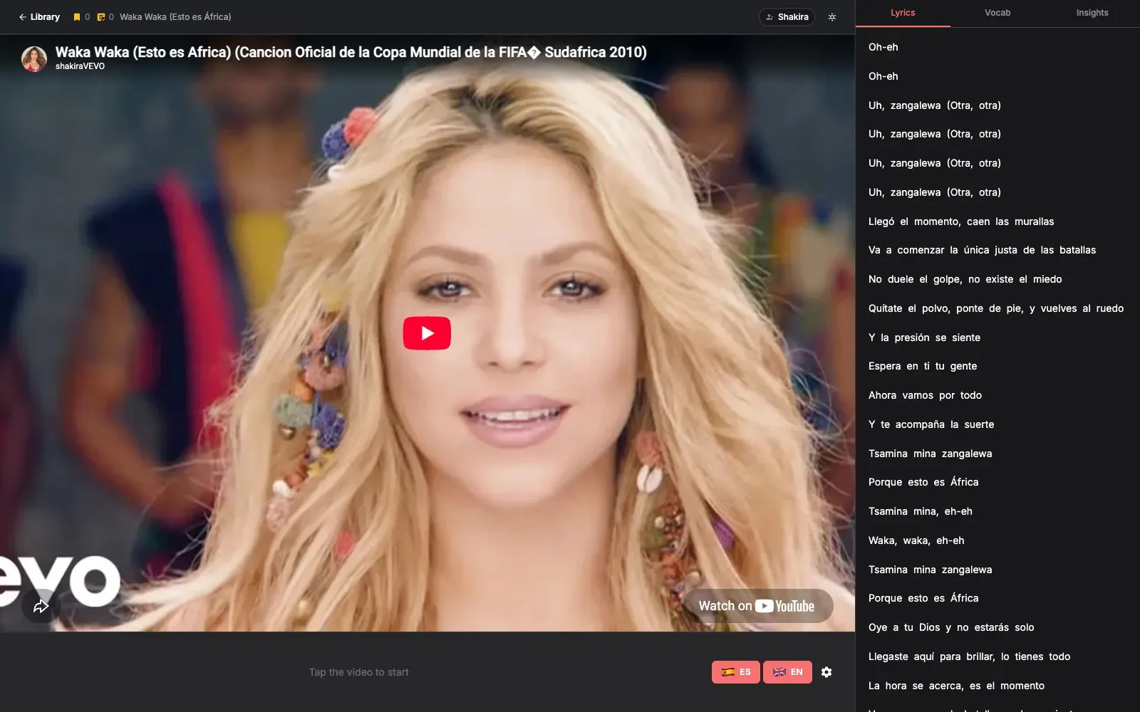Meloo song player with word-by-word translated lyrics