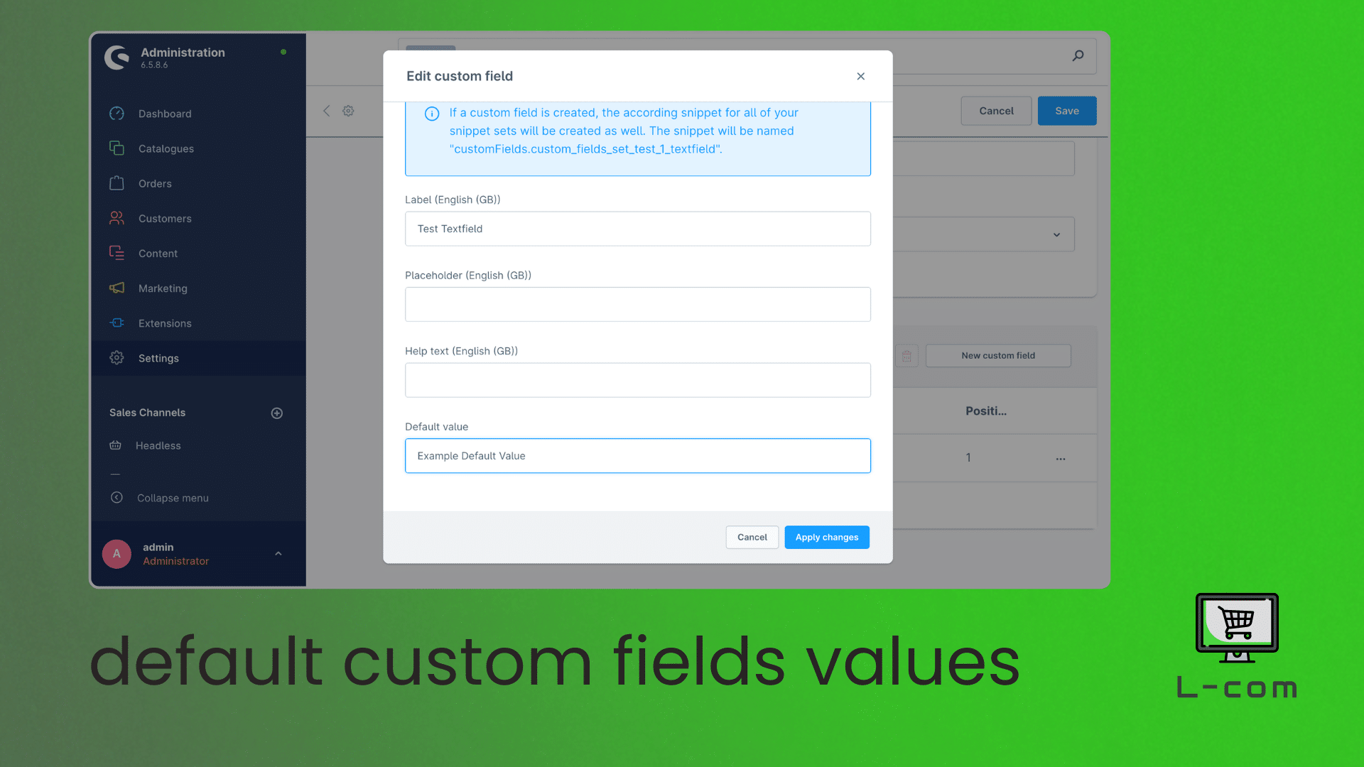 Custom Fields Default Value